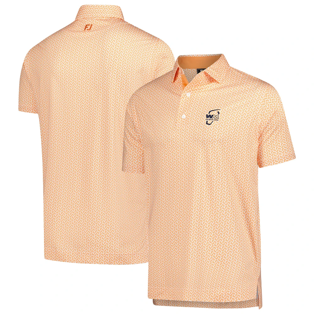 Men's FootJoy Orange WM Phoenix Open ProDry Citrus Print Lisle Polo