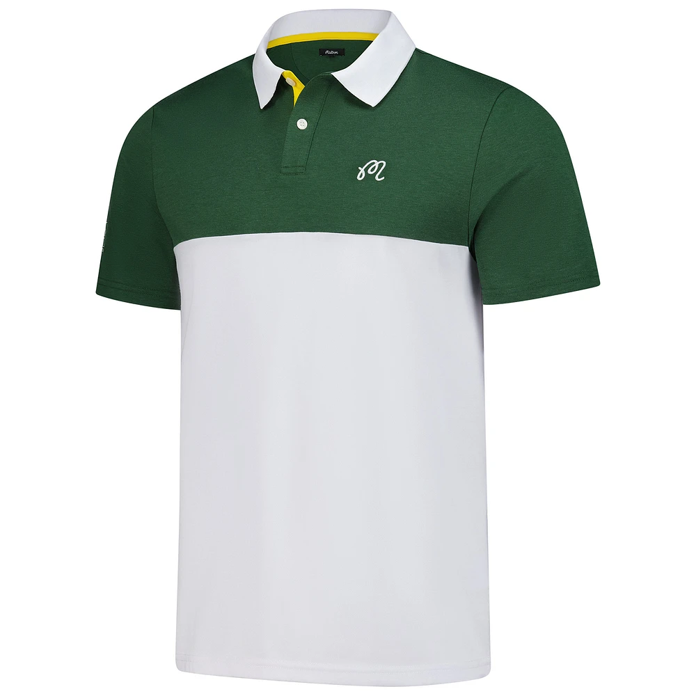 Polo piqué haute performance Malbon Golf blanc 2025 WM Phoenix Open pour homme