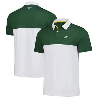 Polo piqué haute performance Malbon Golf blanc 2025 WM Phoenix Open pour homme
