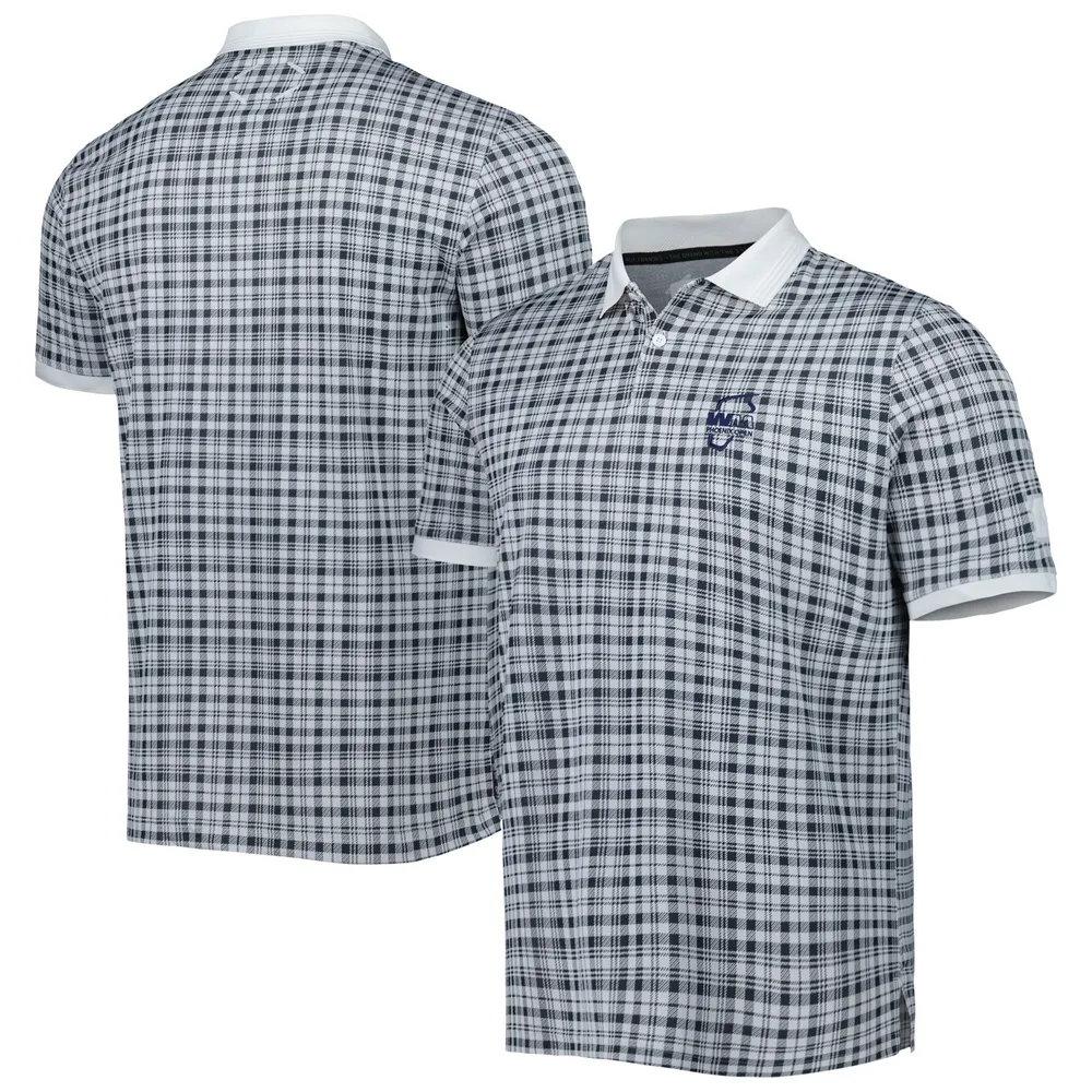 Polo à carreaux adidas WM Phoenix Open pour homme, blanc