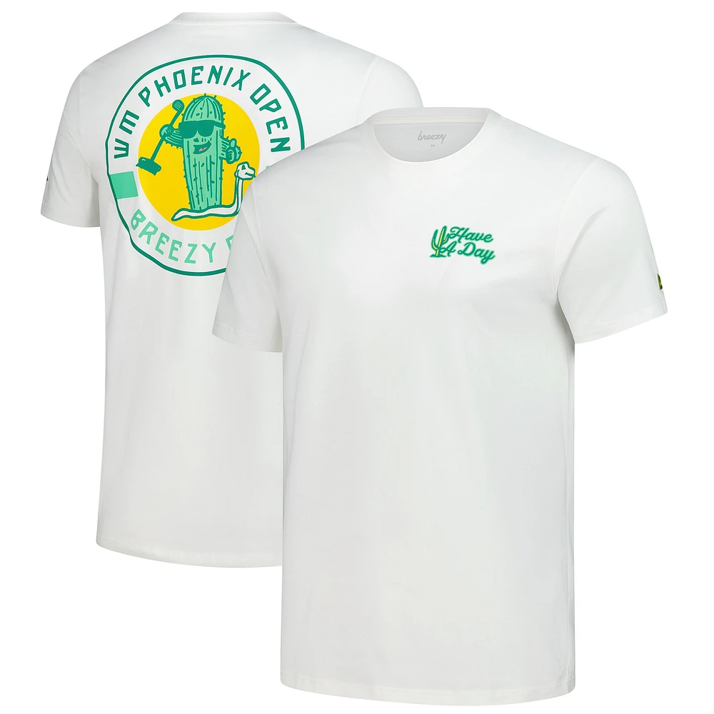 T-shirt Breezy Golf Cream pour homme avec écusson cactus WM Phoenix Open