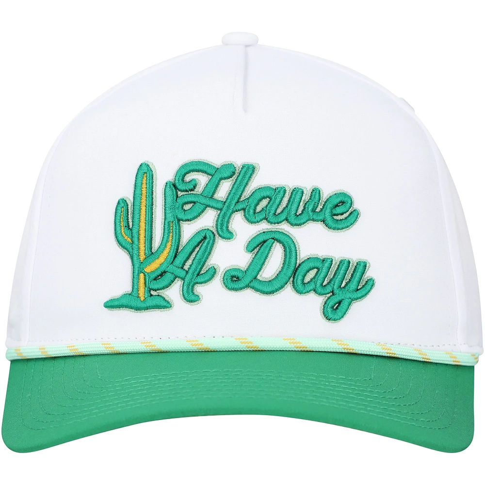 Men's Breezy Golf White/Green WM Phoenix Open Cactus Have A Day Rope Adjustable Hat