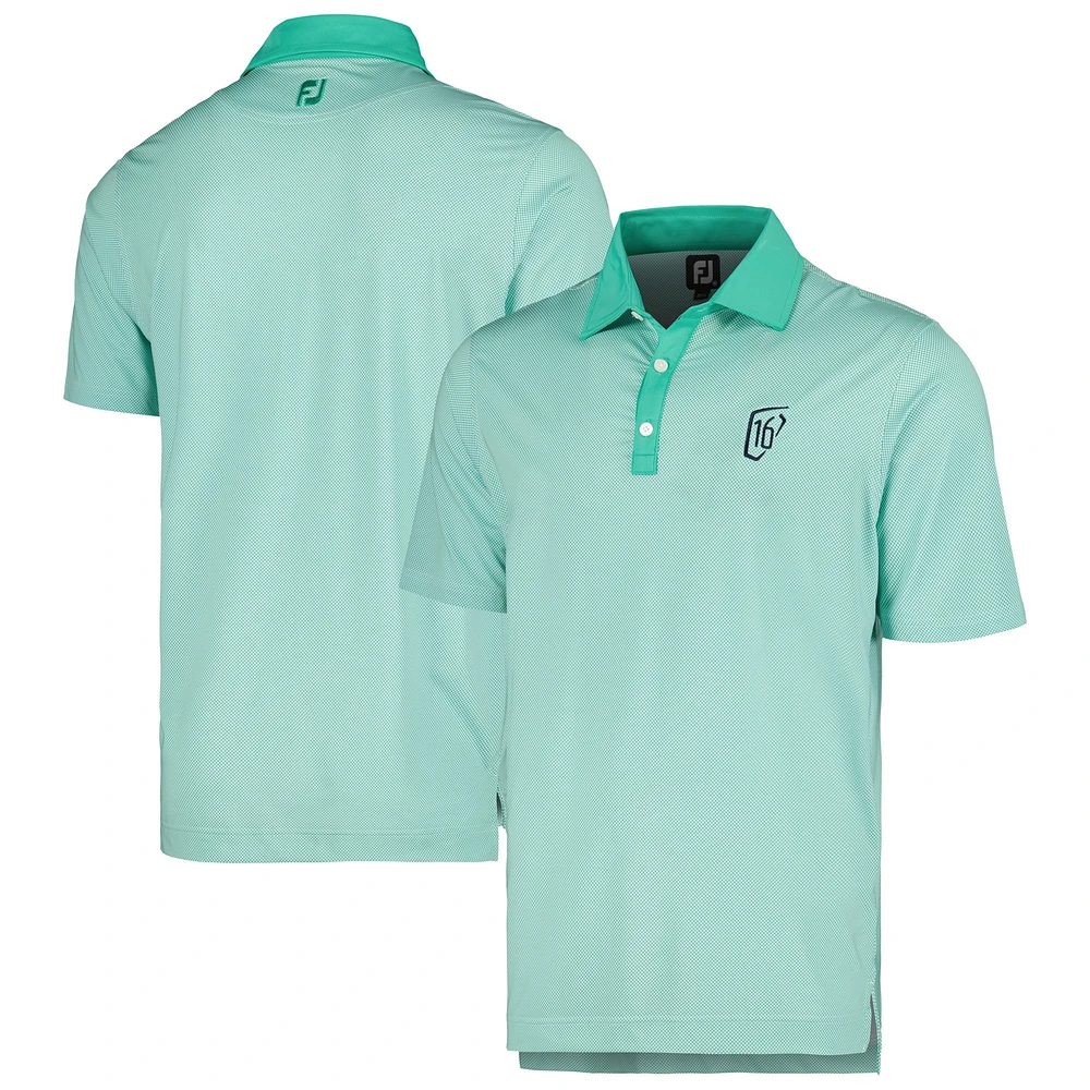 Men's FootJoy Green WM Phoenix Open Stretch Lisle Mini Check Print Polo