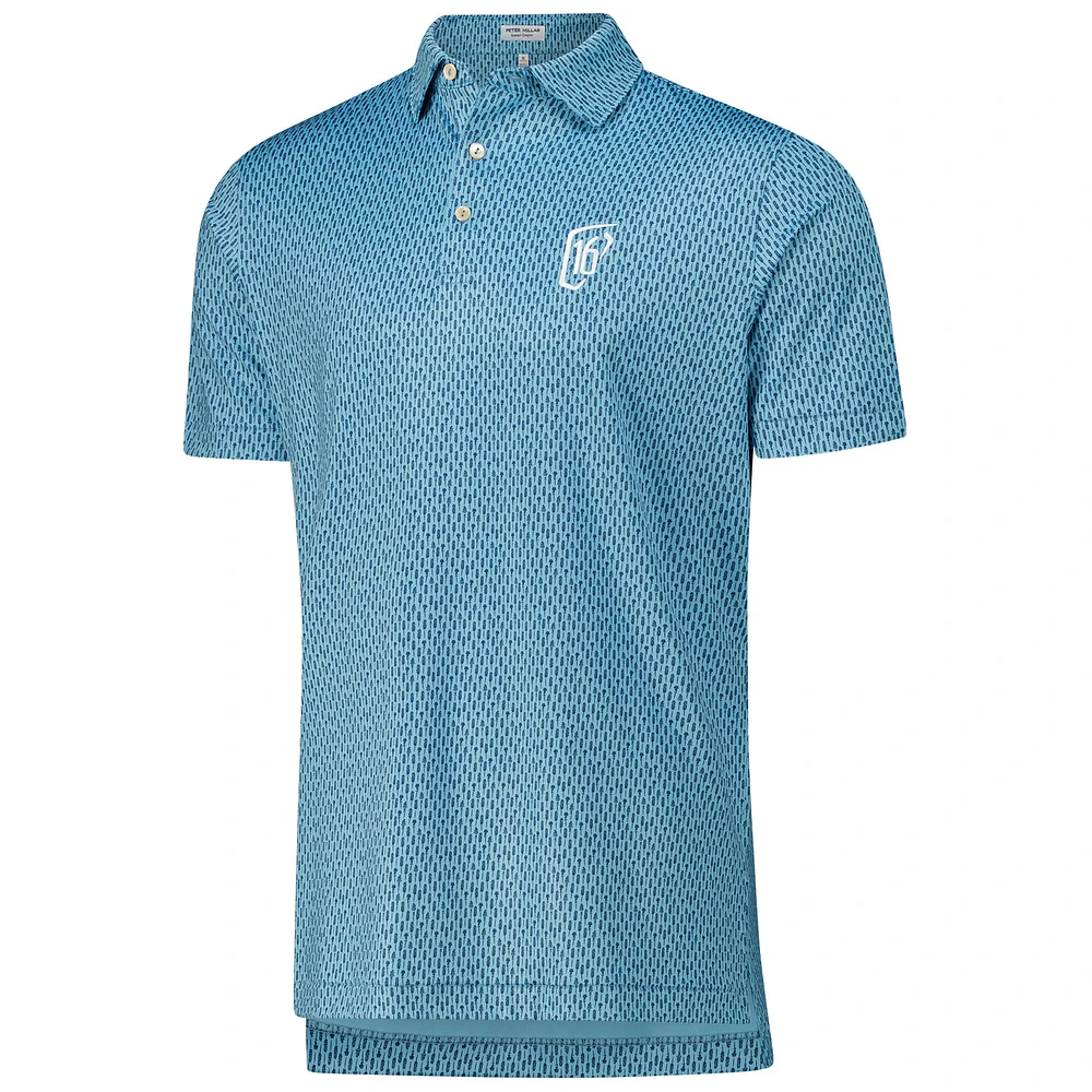 Polo en jersey bleu Peter Millar WM Phoenix Open Lavender Fields Performance pour homme