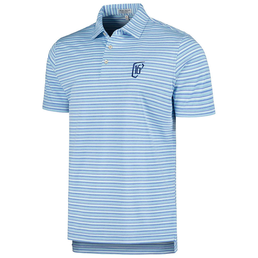 Men's Peter Millar Blue WM Phoenix Open Oakland Stripe Performance Polo