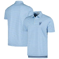 Men's Peter Millar Blue WM Phoenix Open Oakland Stripe Performance Polo