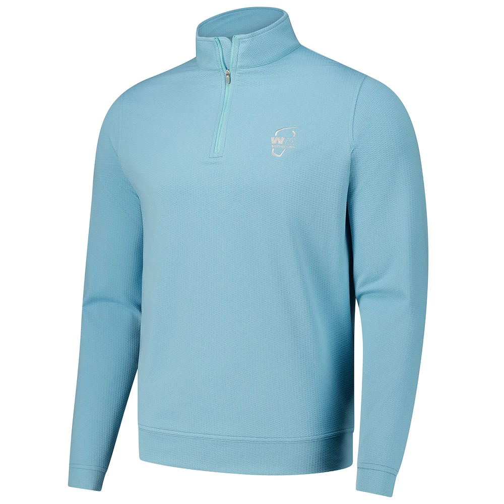 Haut zippé performance bleu WM Phoenix Open Perth Oval Stitch pour homme Peter Millar