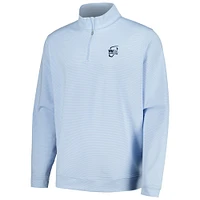 Haut à quart de zip Peter Millar WM Phoenix Open Perth Sugar Stripe Performance bleu clair pour hommes