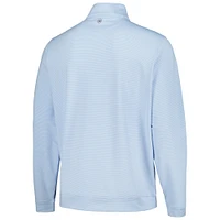 Men's Peter Millar Light Blue WM Phoenix Open Perth Sugar Stripe Performance Quarter-Zip Top