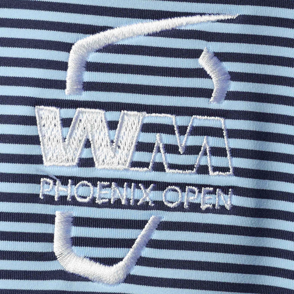 Men's Peter Millar Navy Waste Management Phoenix Open Hales Striped Performance Polo