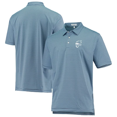 Peter Millar Navy Waste Management Phoenix Open Hales Polo de performance à rayures pour homme