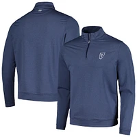 Men's Peter Millar Navy WM Phoenix Open Perth Mélange Performance Quarter-Zip Top