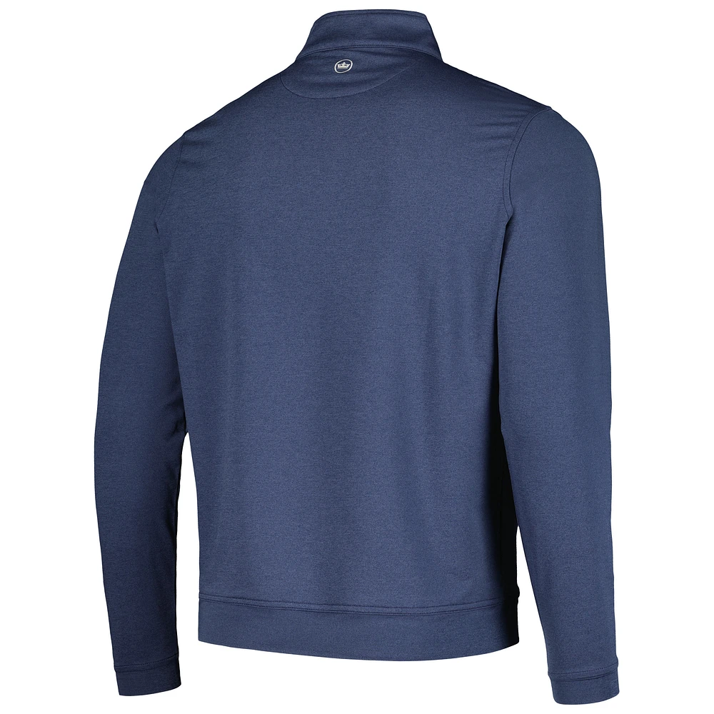 Men's Peter Millar Navy WM Phoenix Open Perth Mélange Performance Quarter-Zip Top