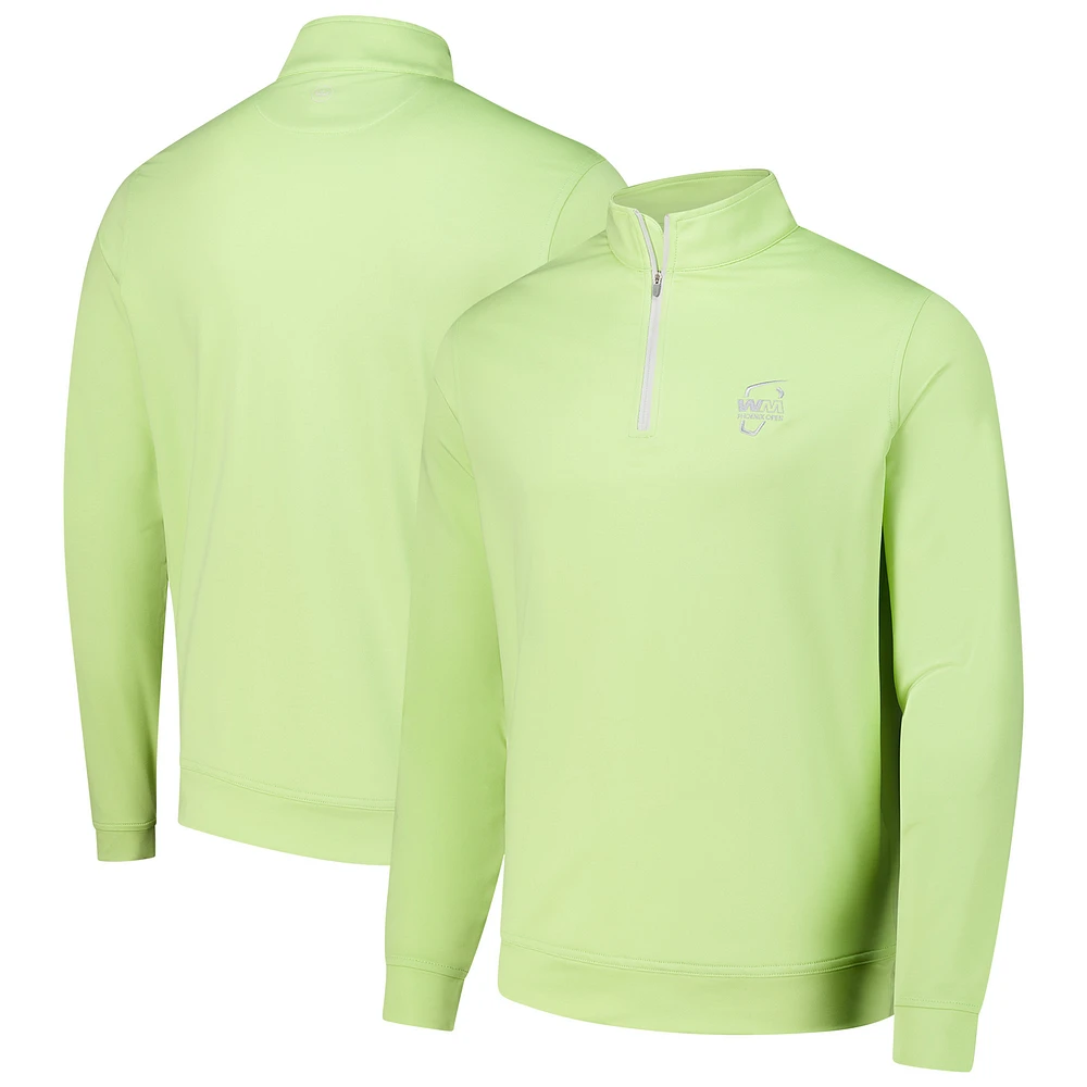 Men's Peter Millar Neon Green WM Phoenix Open Perth Mélange Performance Quarter-Zip Top