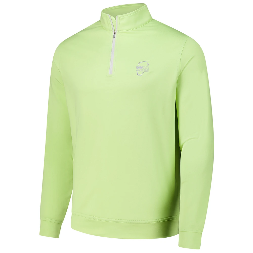 Men's Peter Millar Neon Green WM Phoenix Open Perth Mélange Performance Quarter-Zip Top