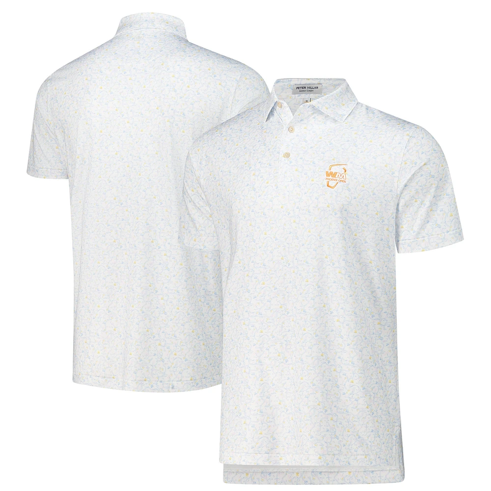 Polo Peter Millar blanc WM Phoenix Open Sandtrapped Performance en jersey pour hommes