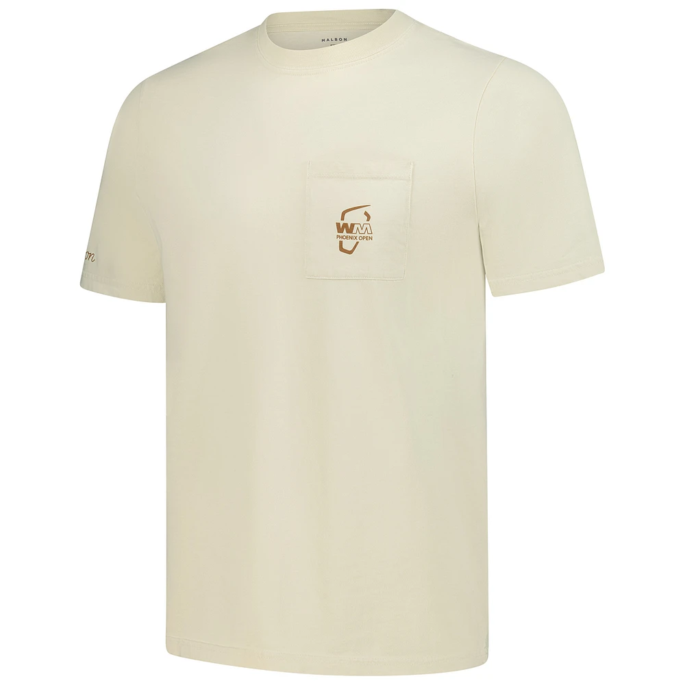 T-shirt unisexe Malbon Golf Cream 2025 WM Phoenix Open Arizona Sunrise
