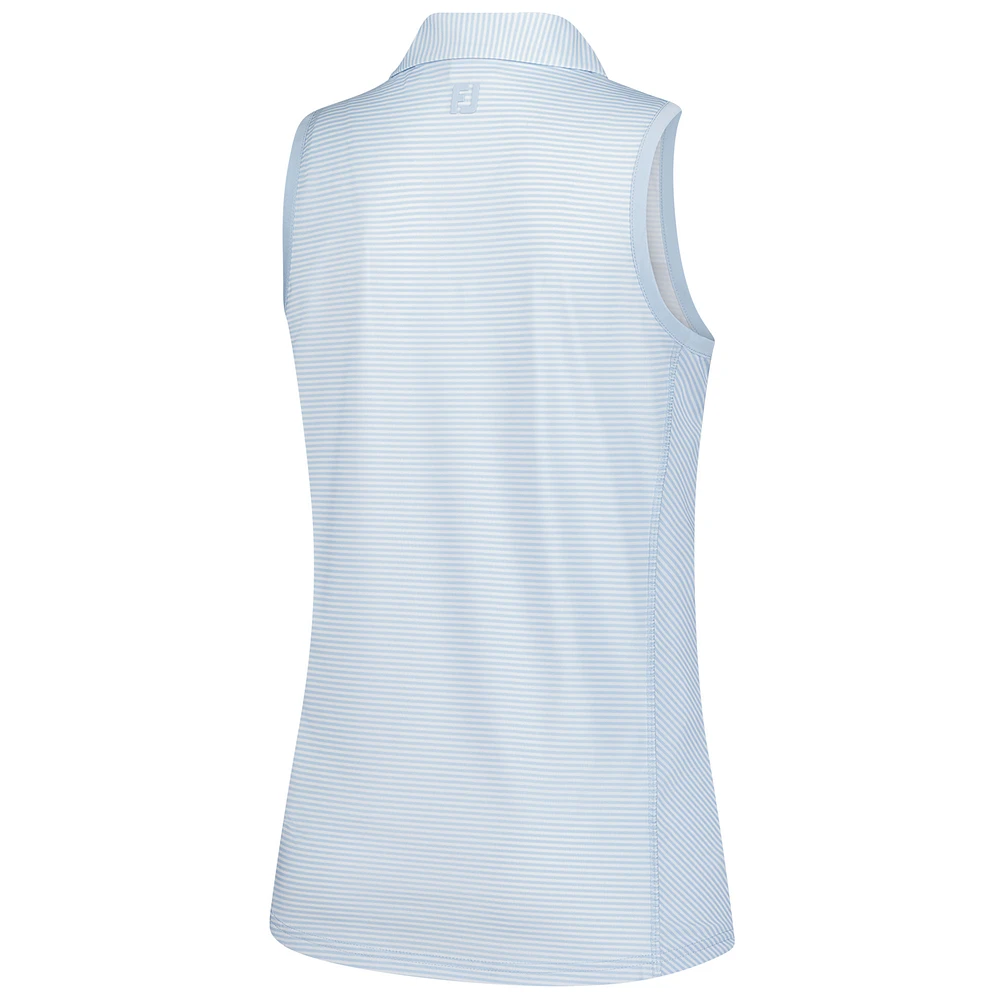 Women's FootJoy  Light Blue WM Phoenix Open Striped Sleeveless Polo