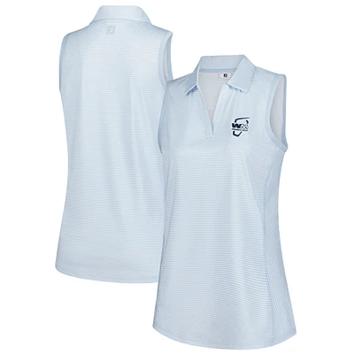 Women's FootJoy  Light Blue WM Phoenix Open Striped Sleeveless Polo