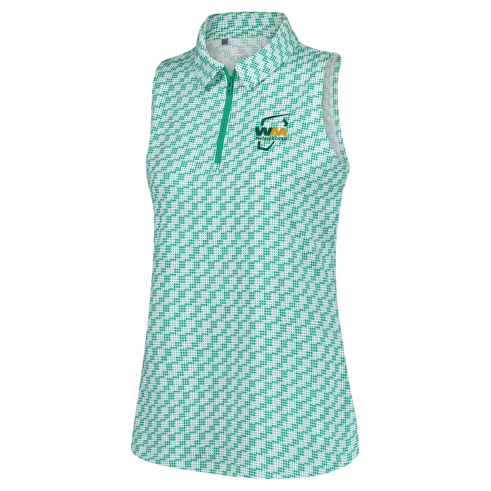 Women's Under Armour  Green 2025 WM Phoenix Open Drive Clubhouse Grid Sleeveless Polo