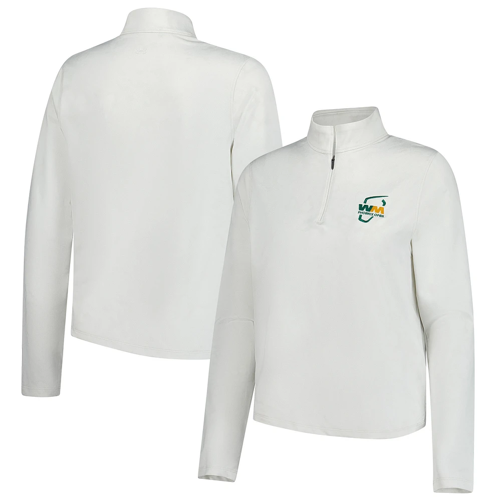 Women's Under Armour  White 2025 WM Phoenix Open Rose Jacquard Quarter-Zip Top