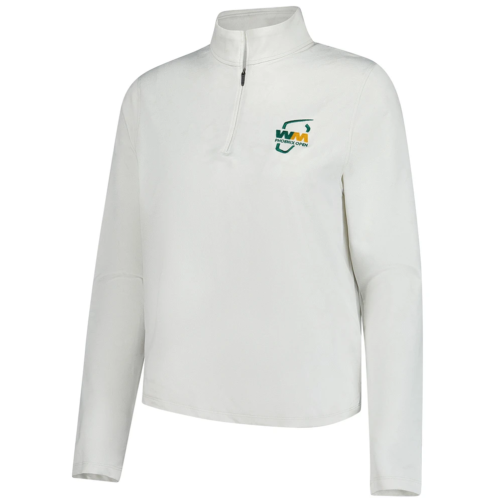 Women's Under Armour  White 2025 WM Phoenix Open Rose Jacquard Quarter-Zip Top