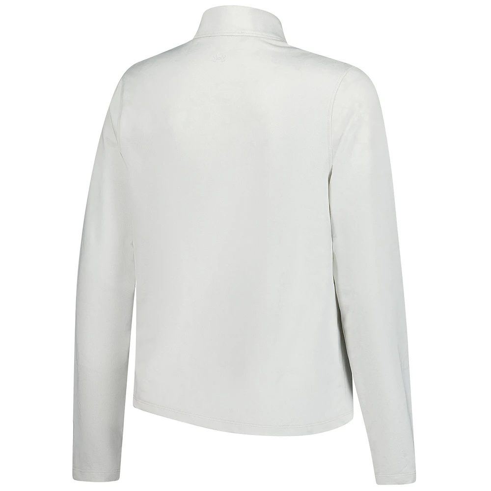 Women's Under Armour  White 2025 WM Phoenix Open Rose Jacquard Quarter-Zip Top