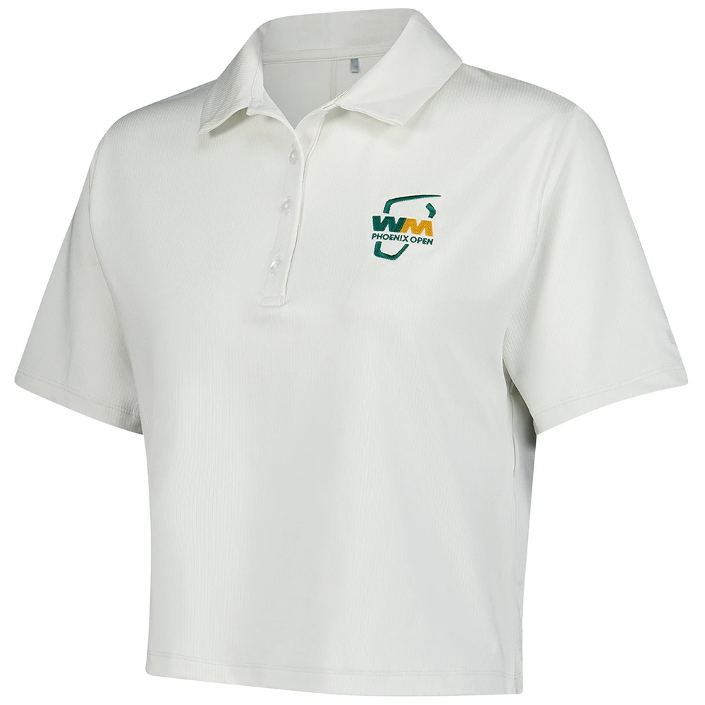 Polo blanc WM Phoenix Open Performance Drive Charm pour femme Under Armour
