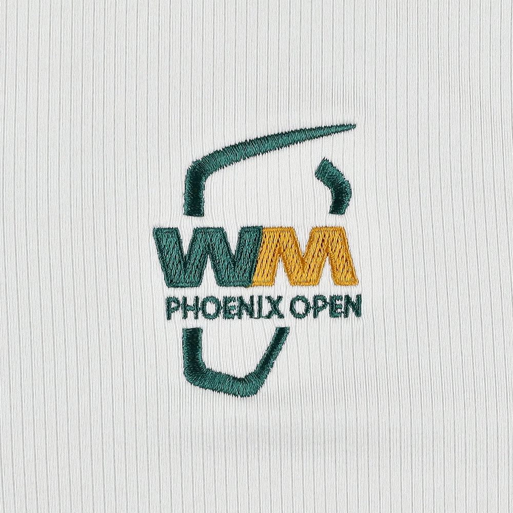 Polo blanc WM Phoenix Open Performance Drive Charm pour femme Under Armour
