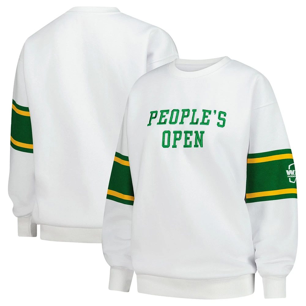 Sweat-shirt ras du cou surdimensionné unisexe avec tabouret de bar Golf White WM Phoenix Open People's Varsity