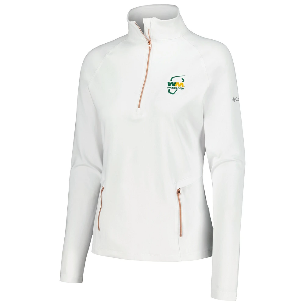 Veste Columbia White WM Phoenix Open Outward Nine Omni-Wick Raglan Quarter-Zip pour femme