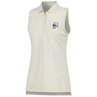 Polo sans manches Peter Millar Tan WM Phoenix Open Banded Sport Mesh Performance pour femme