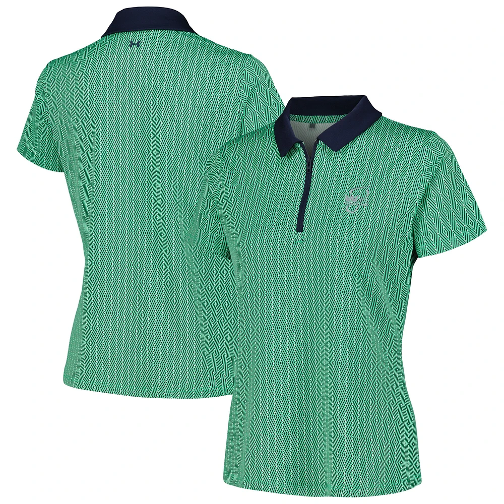 Polo vert Under Armour WM Phoenix Open Playoff 3.0 Optic Diamond pour femme