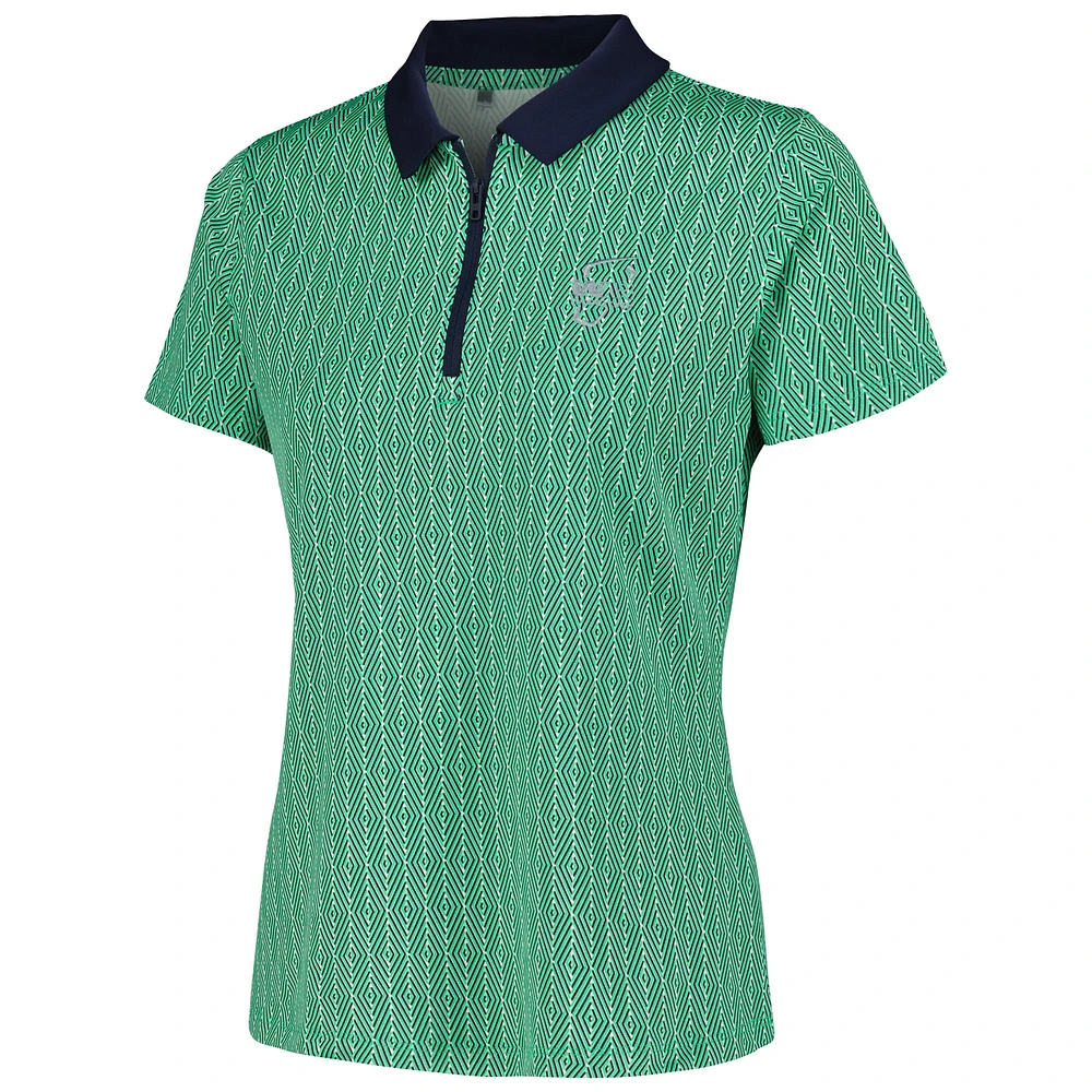 Polo vert Under Armour WM Phoenix Open Playoff 3.0 Optic Diamond pour femme