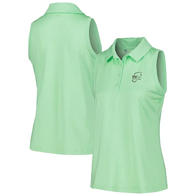 Polo sans manches en jacquard à rayures Pin Under Armour pour femme vert WM Phoenix Open Playoff 3.0