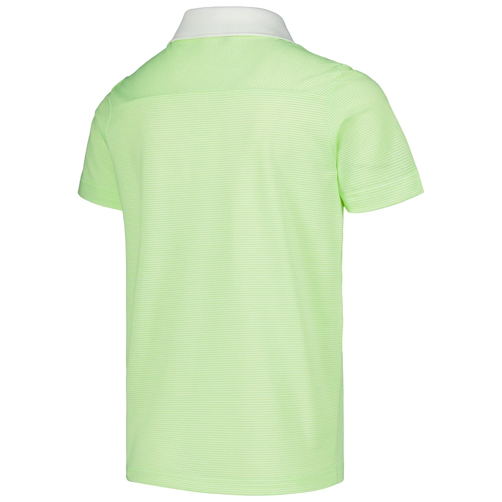 Youth adidas Neon Green WM Phoenix Open Striped Polo