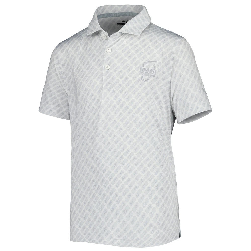 Youth Puma Gray WM Phoenix Open MATTR Pineapple Print Golf Polo