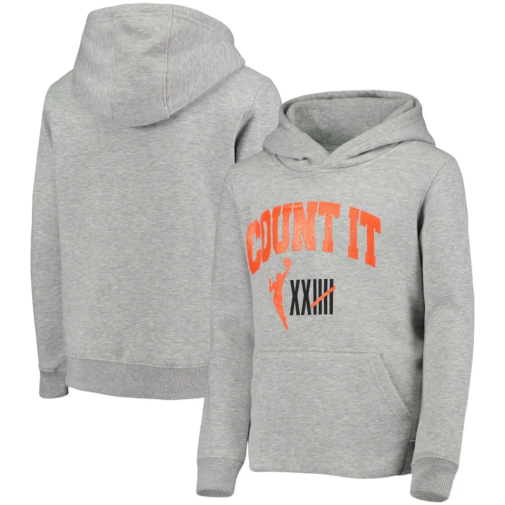 Outerstuff Girls Youth Heathered Gray/Black Chicago Blackhawks Let's Get Loud Pullover Hoodie Size: Medium