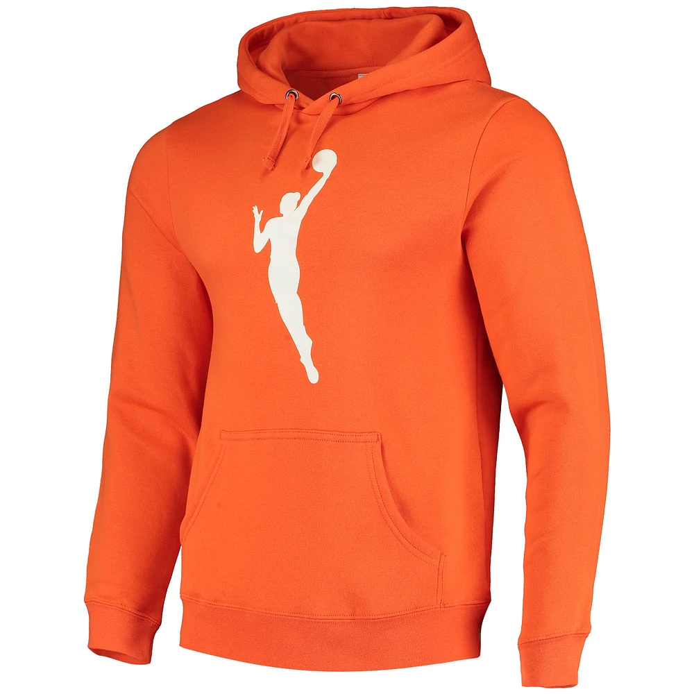 Men's Fanatics Orange WNBA Primary Logo - Fitted Pullover Hoodie