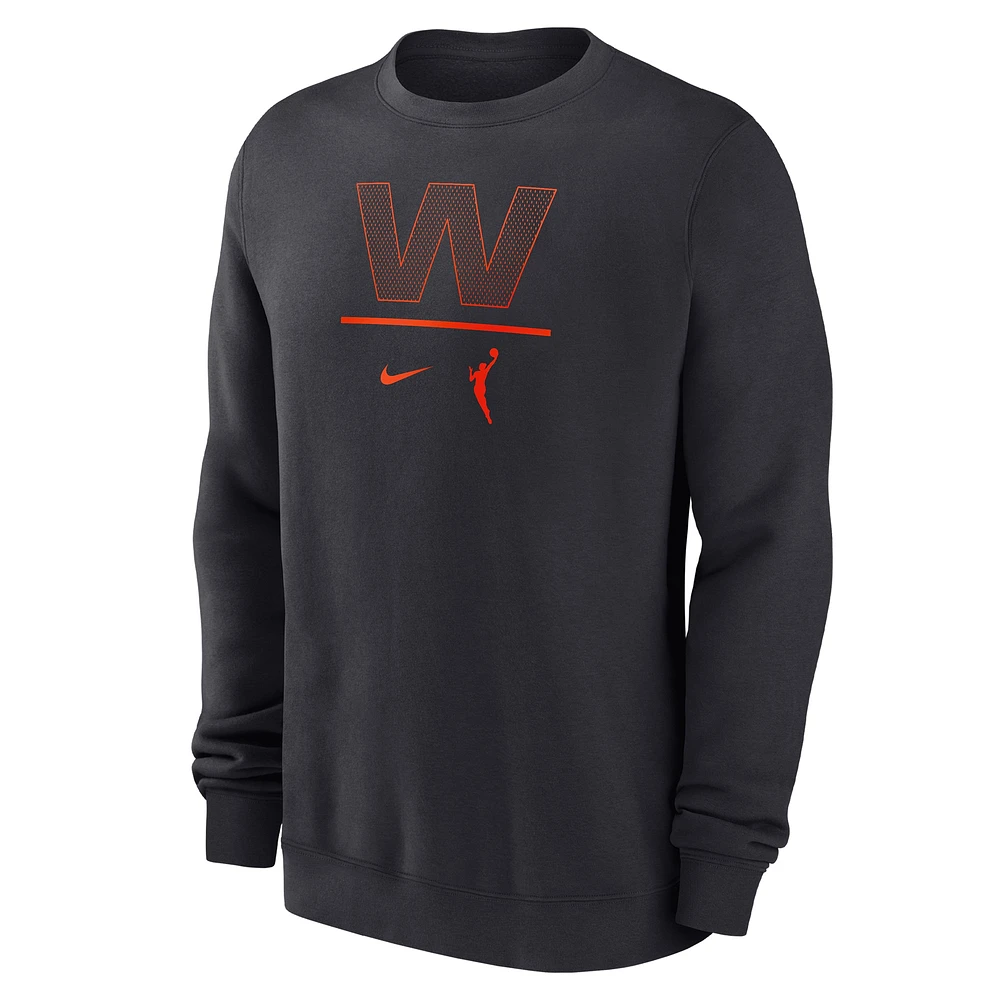 Men's Nike Anthracite WNBA Logowoman Club Fleece Pullover Sweatshirt