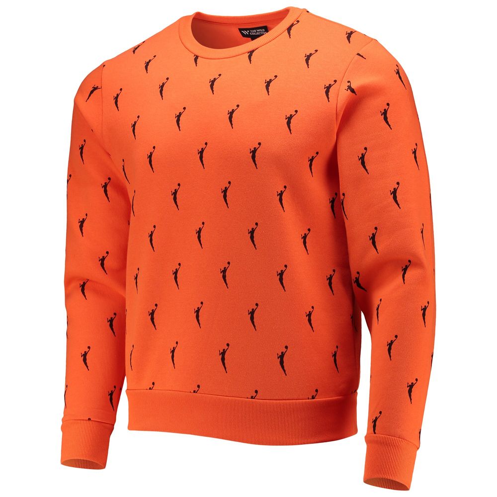 Orange WNBA Logowoman All Over Logo Pullover Sweatshirt