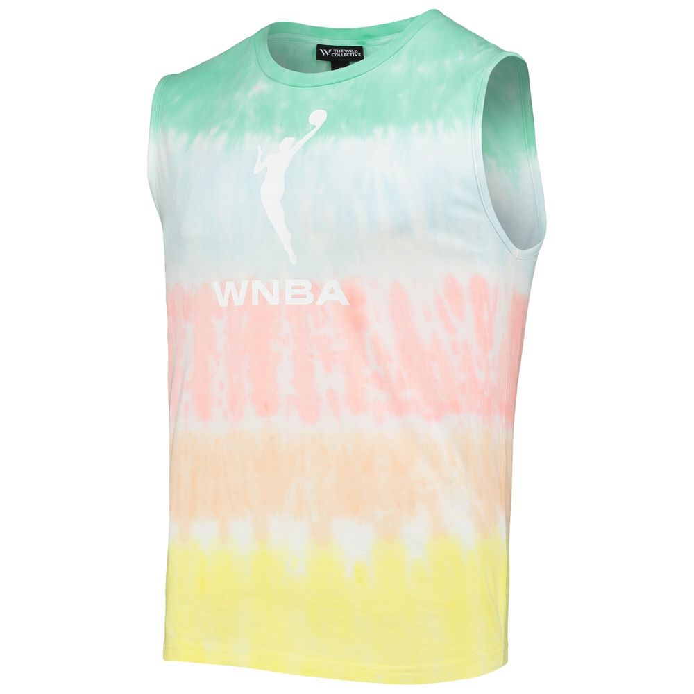 The Wild Collective Mint/Coral WNBA Logowoman Pride Tie-Dye Muscle Tank Top