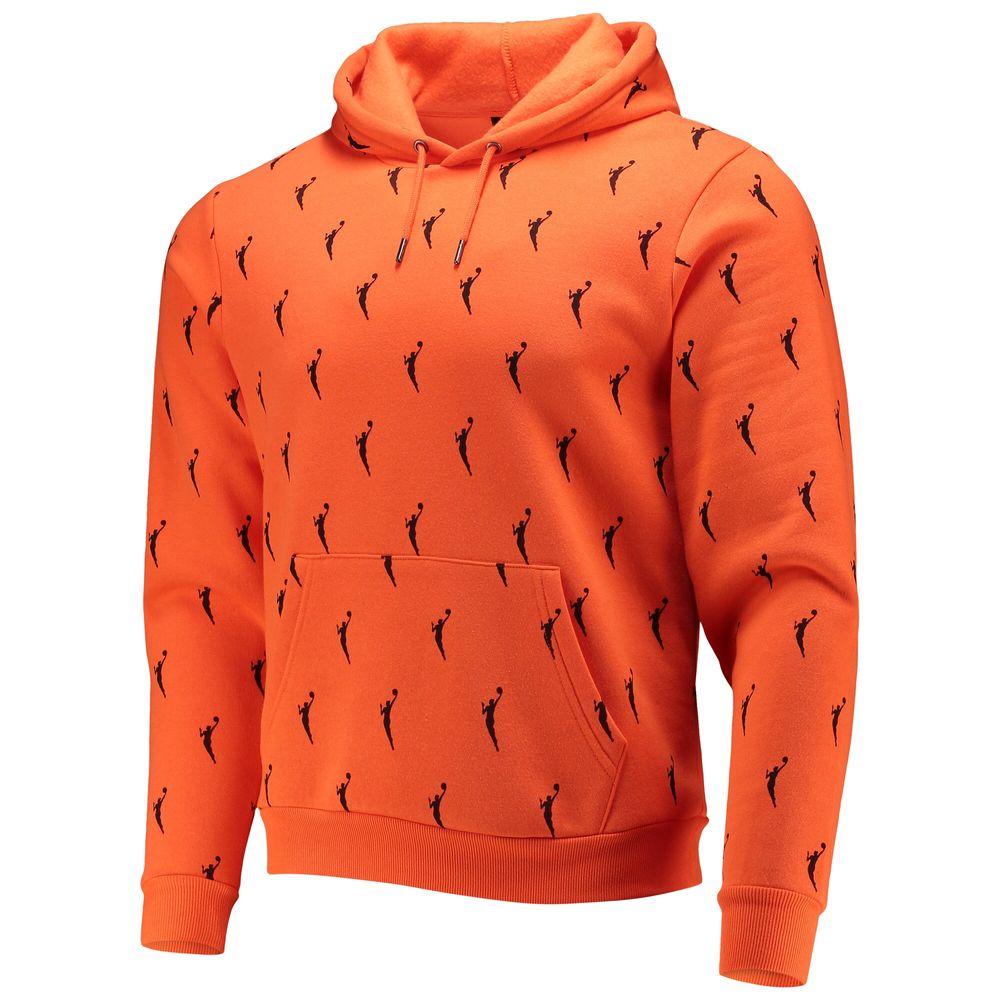 The Wild Collective Orange WNBA Allover Logowman Pullover Hoodie