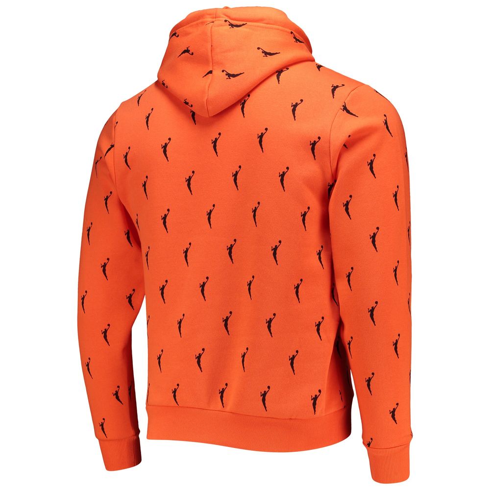 The Wild Collective Orange WNBA Allover Logowman Pullover Hoodie