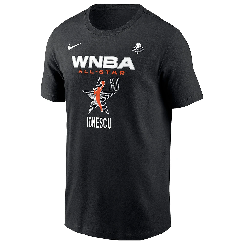 Unisex Nike Sabrina Ionescu Black 2024 WNBA All-Star Game Name & Number T-Shirt