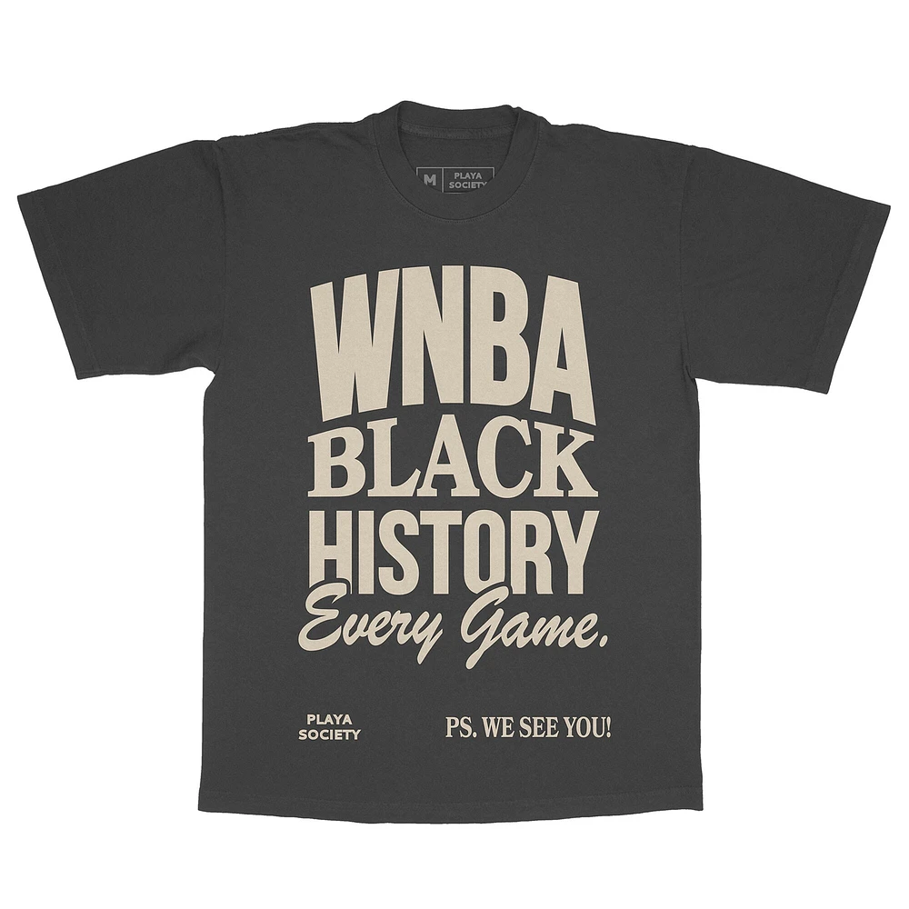 T-shirt unisexe noir WNBA Black History Month Every Game de la Playa Society