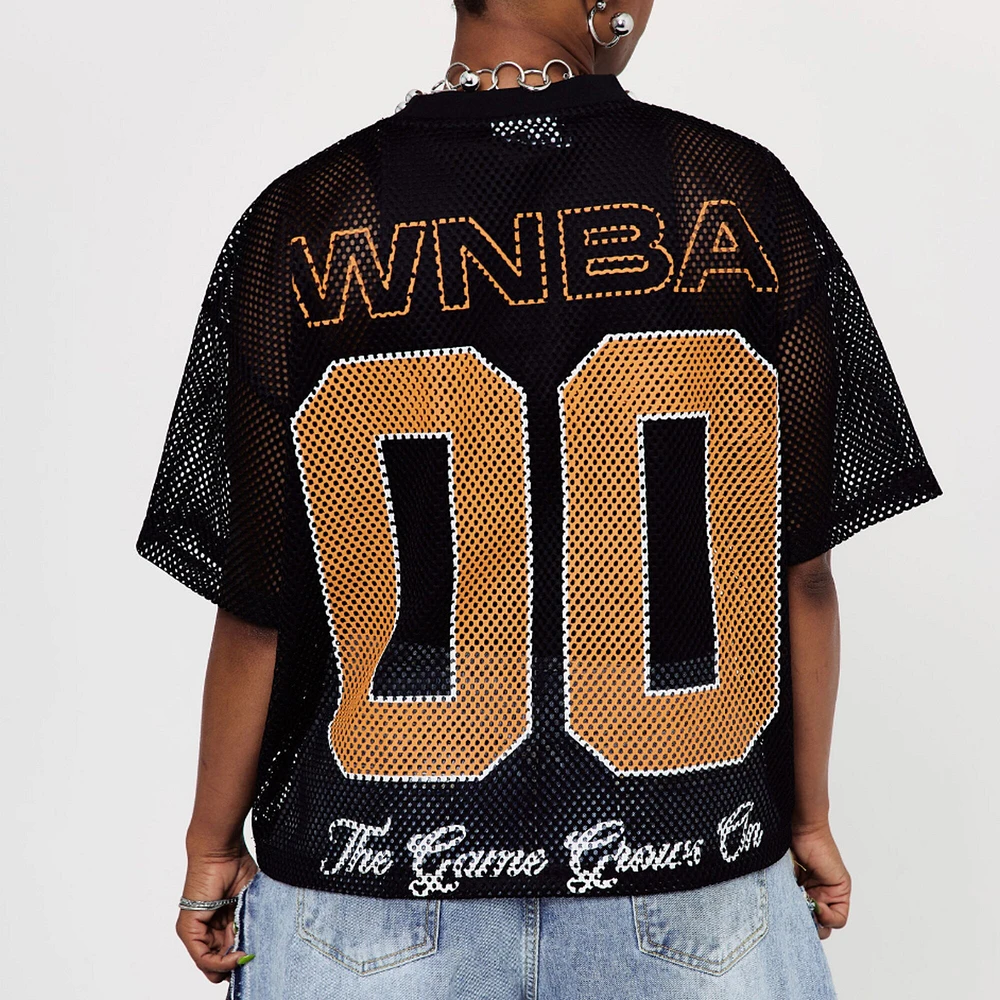 Haut boxy oversize en maille noir unisexe round21 WNBA