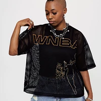 Haut boxy oversize en maille noir unisexe round21 WNBA
