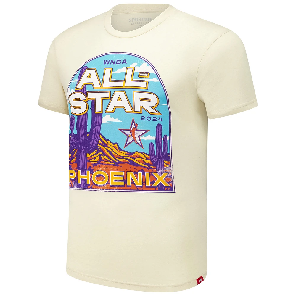 T-shirt unisexe Sportiqe Cream 2024 WNBA All-Star Game, super doux et confortable, en mélange de trois couleurs