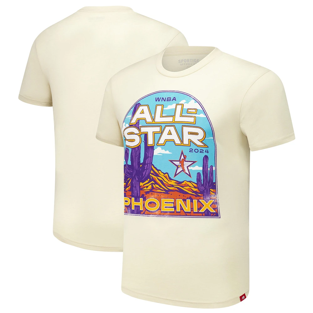 T-shirt unisexe Sportiqe Cream 2024 WNBA All-Star Game, super doux et confortable, en mélange de trois couleurs